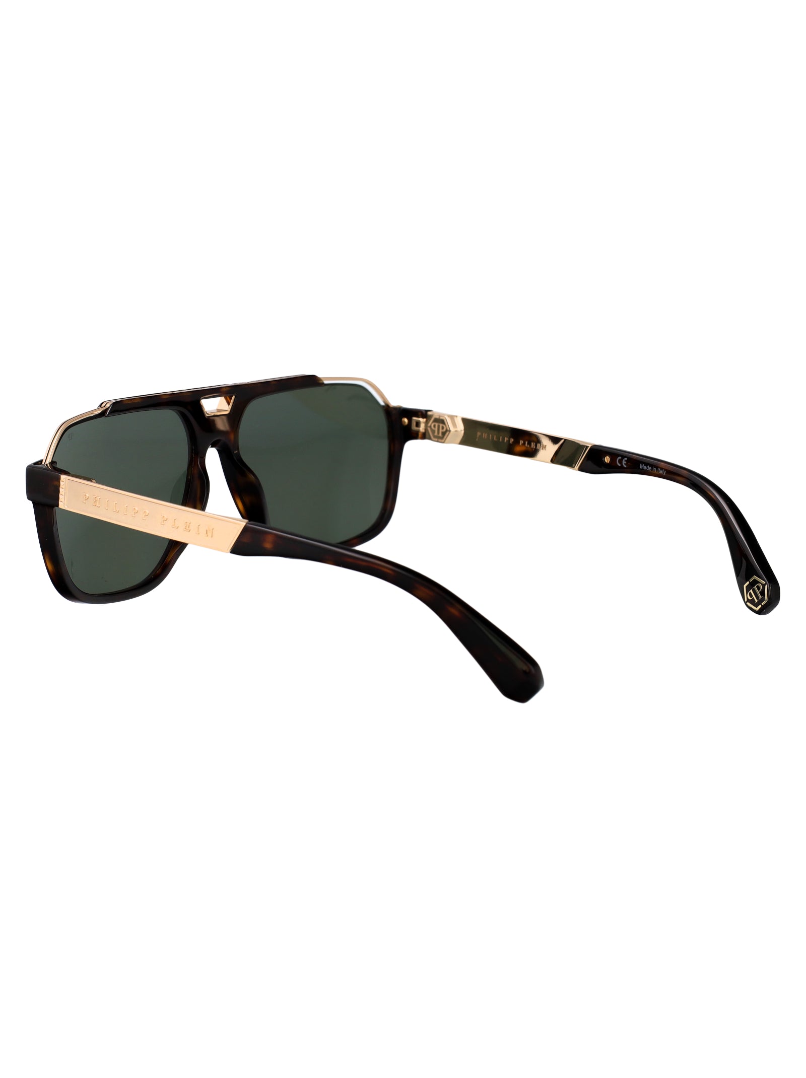 Spp046v 0722 Brown Metal Sunglasses