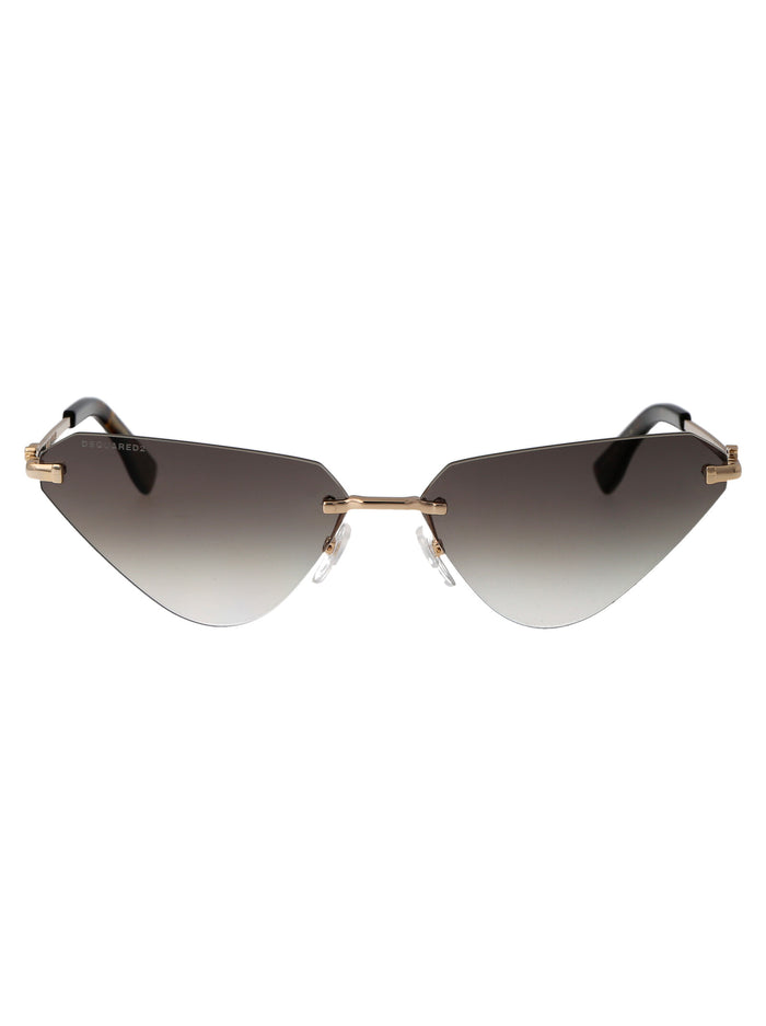 D2 0108-S Pef Gold Green Metal Sunglasses