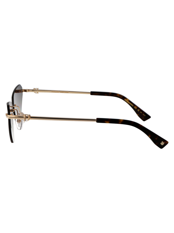 D2 0108-S Pef Gold Green Metal Sunglasses
