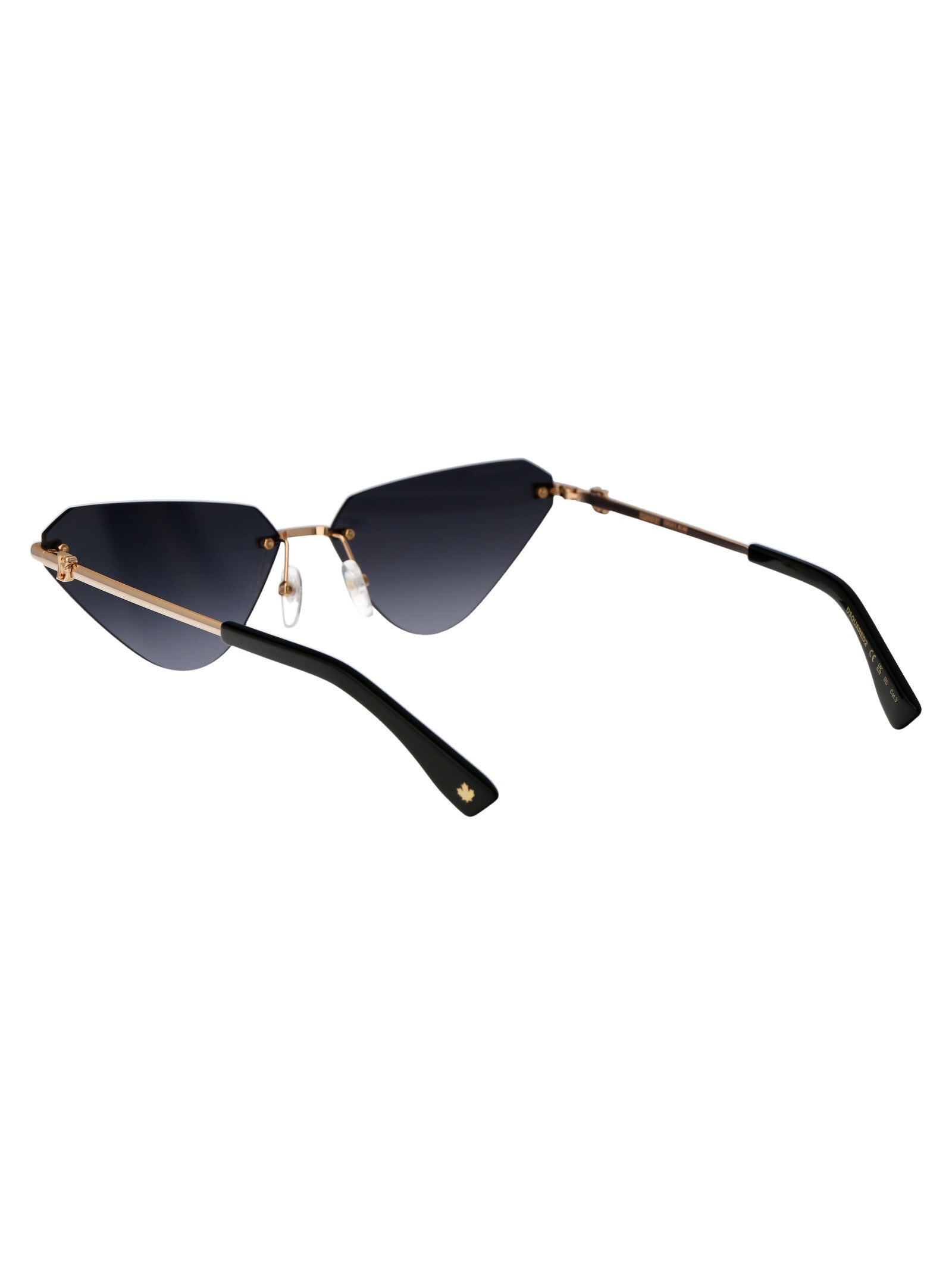 D2 0108-S Rhl Gold Black 2 Metal Sunglasses