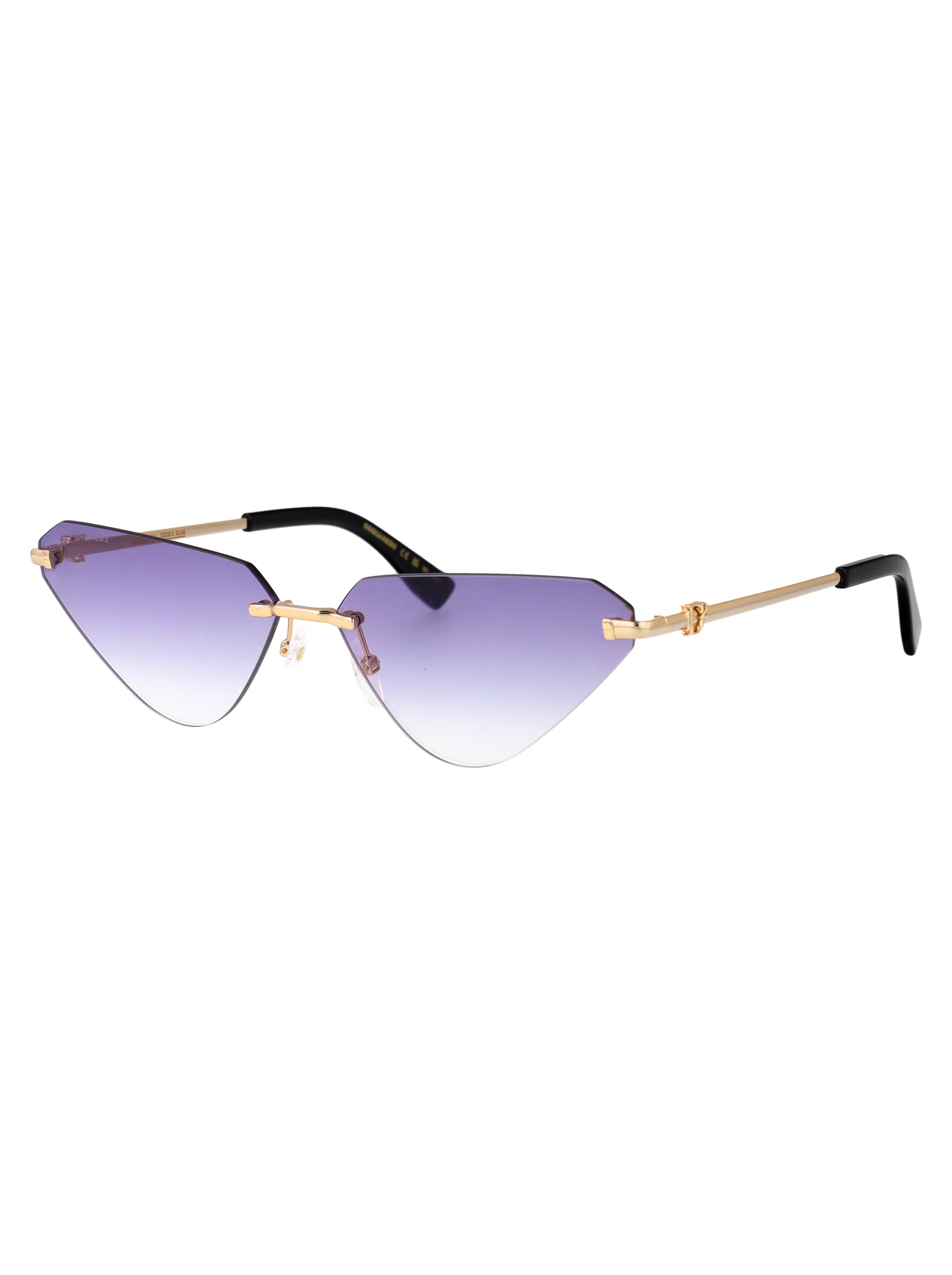 D2 0108-S S9e Gold Violet Metal Sunglasses