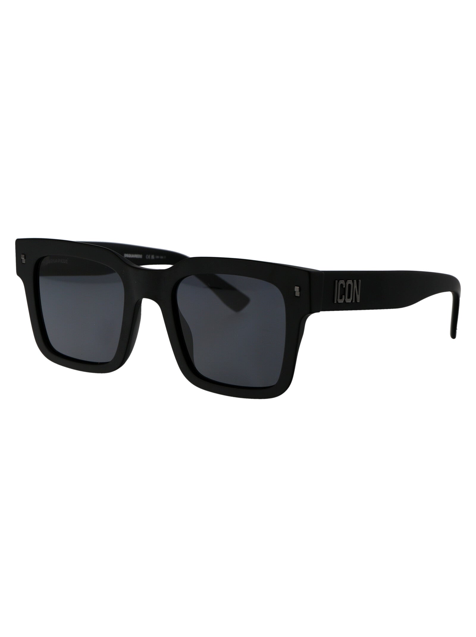 Icon 0010-S Matte Black Acetate Sunglasses