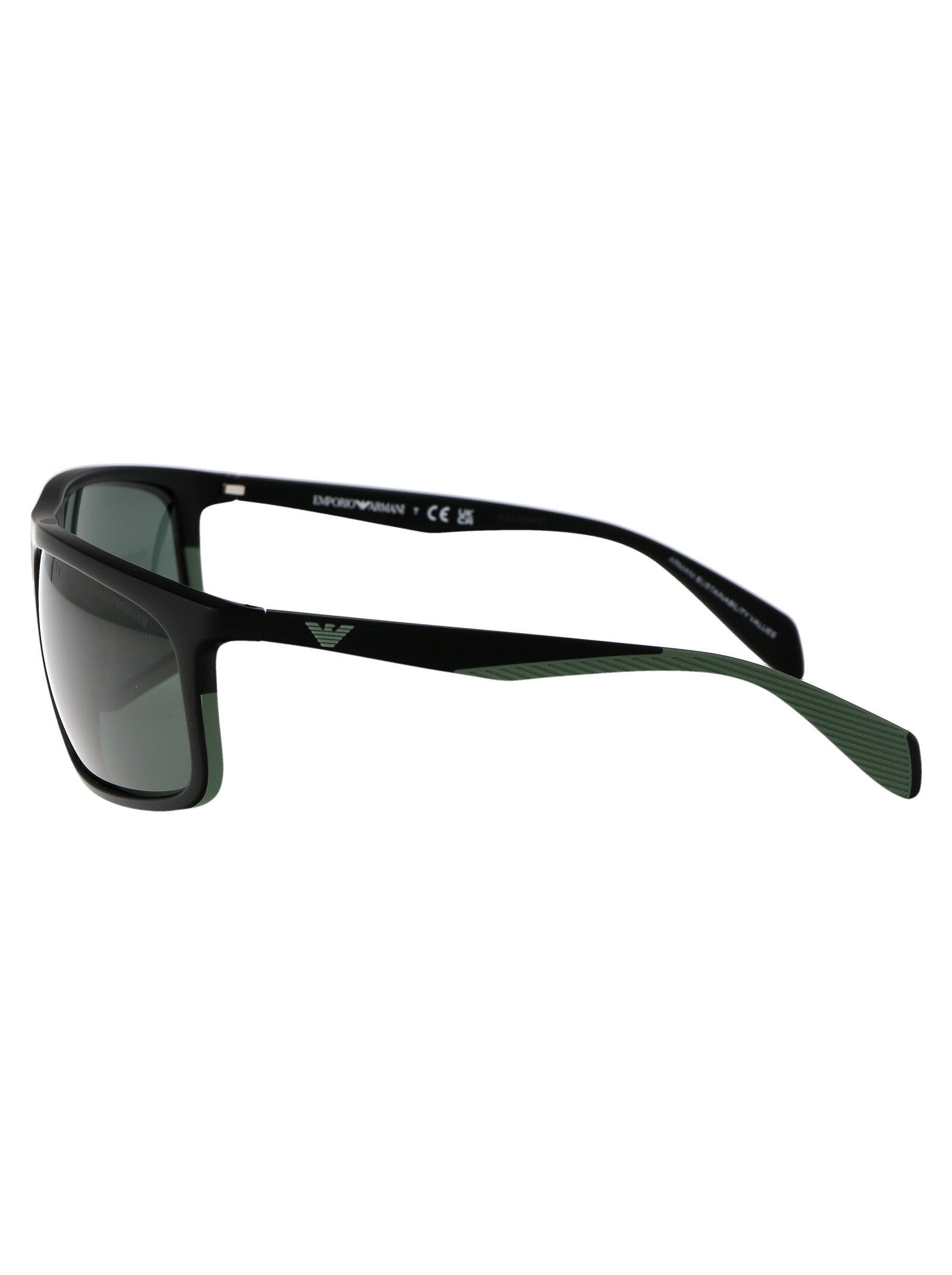 0ea4212u 500171 Matte Black/rubber Green Injected Sunglasses