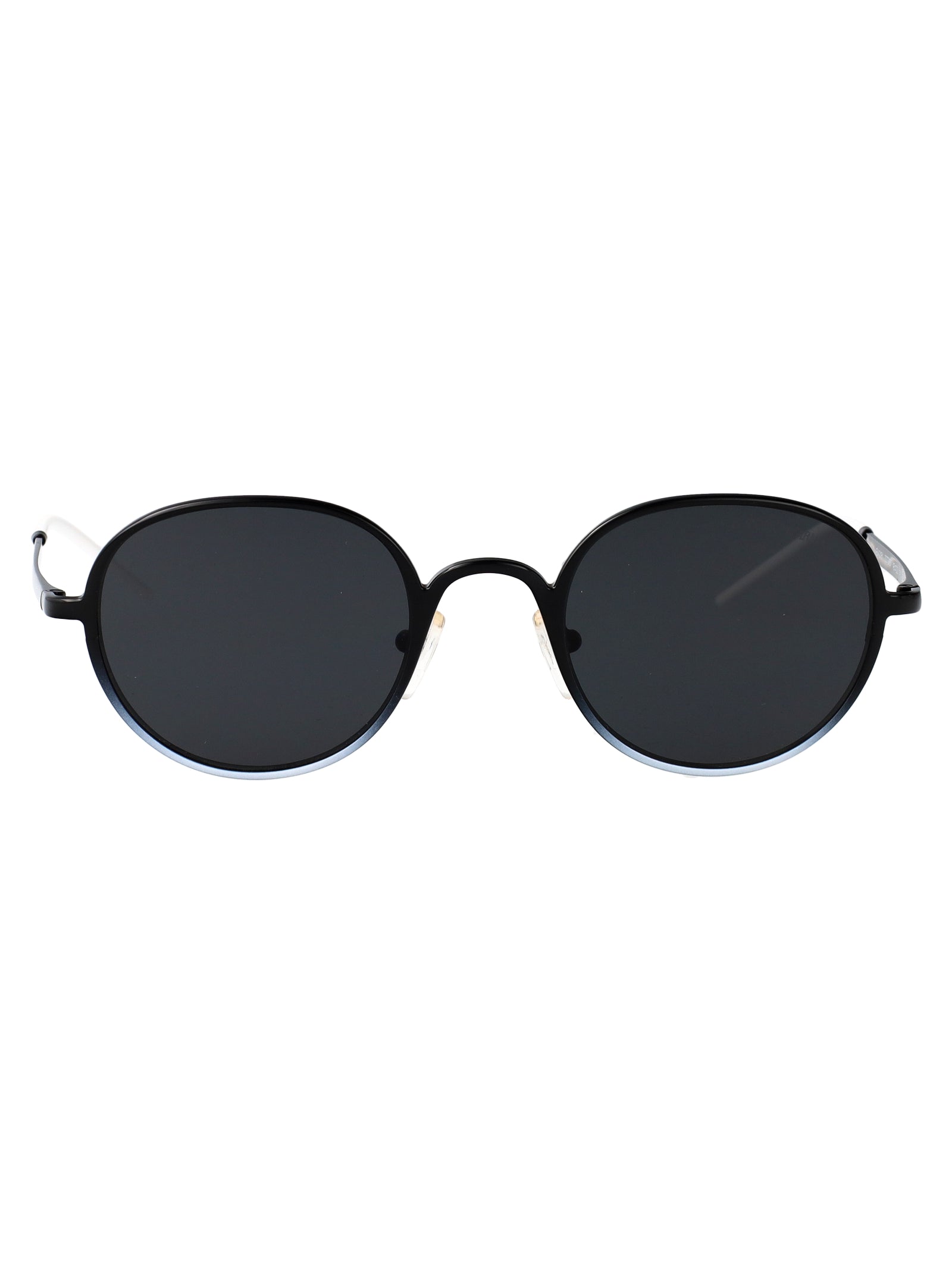 0ea2151 337287 Shiny Black/white Metal Sunglasses