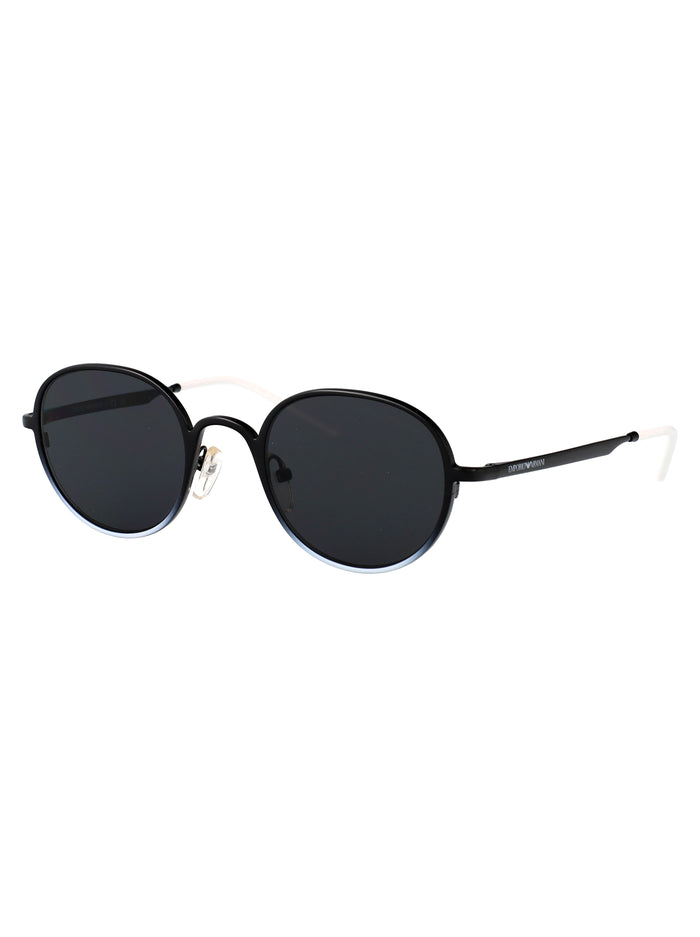 0ea2151 337287 Shiny Black/white Metal Sunglasses