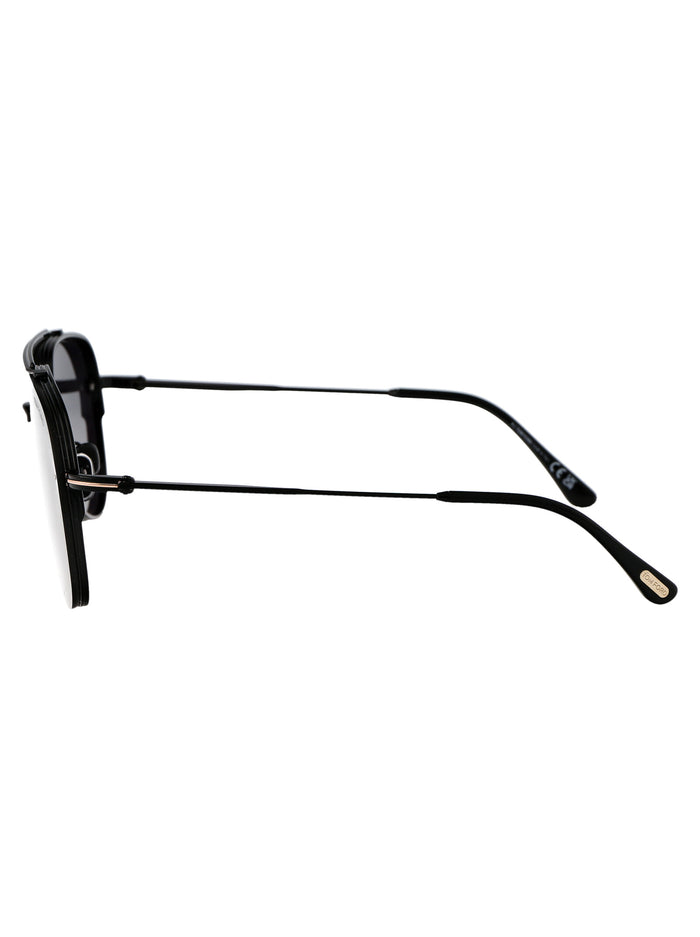 Ft1071 01a Nero Lucido / Fumo Metal Sunglasses