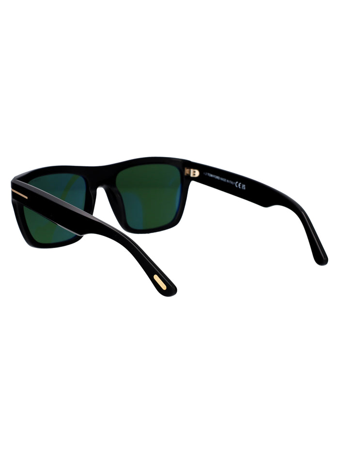Ft1077 01n Nero Lucido / Verde Acetate Sunglasses