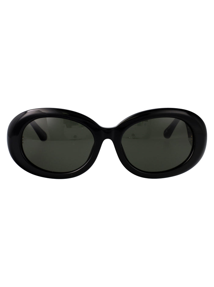 Lina Black/yellowgold/grey Acetate Sunglasses