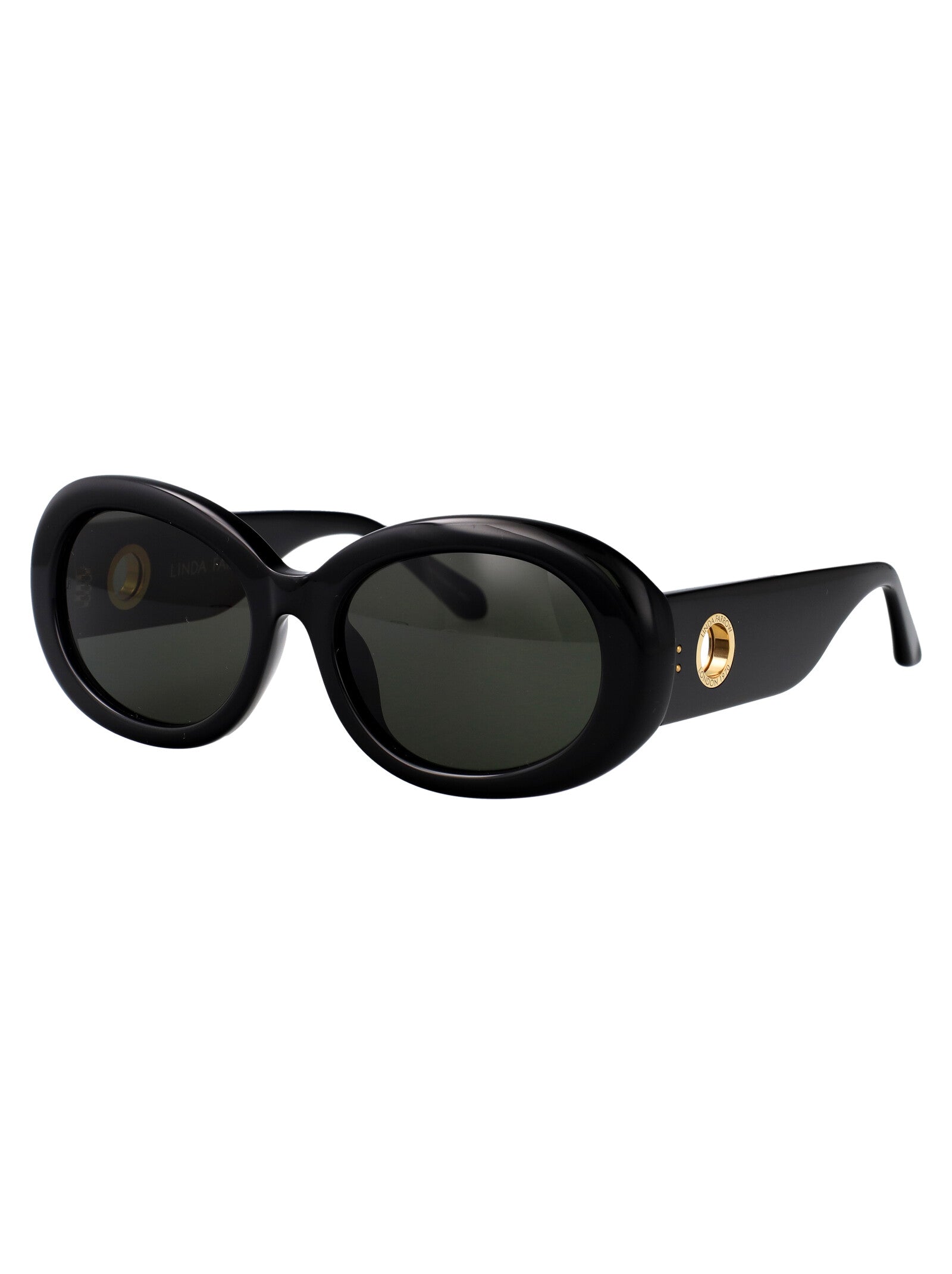 Lina Black/yellowgold/grey Acetate Sunglasses