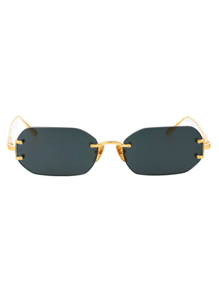 Lfl1477c1sun C1 Yellowgold/deepgreen Titanium Sunglasses