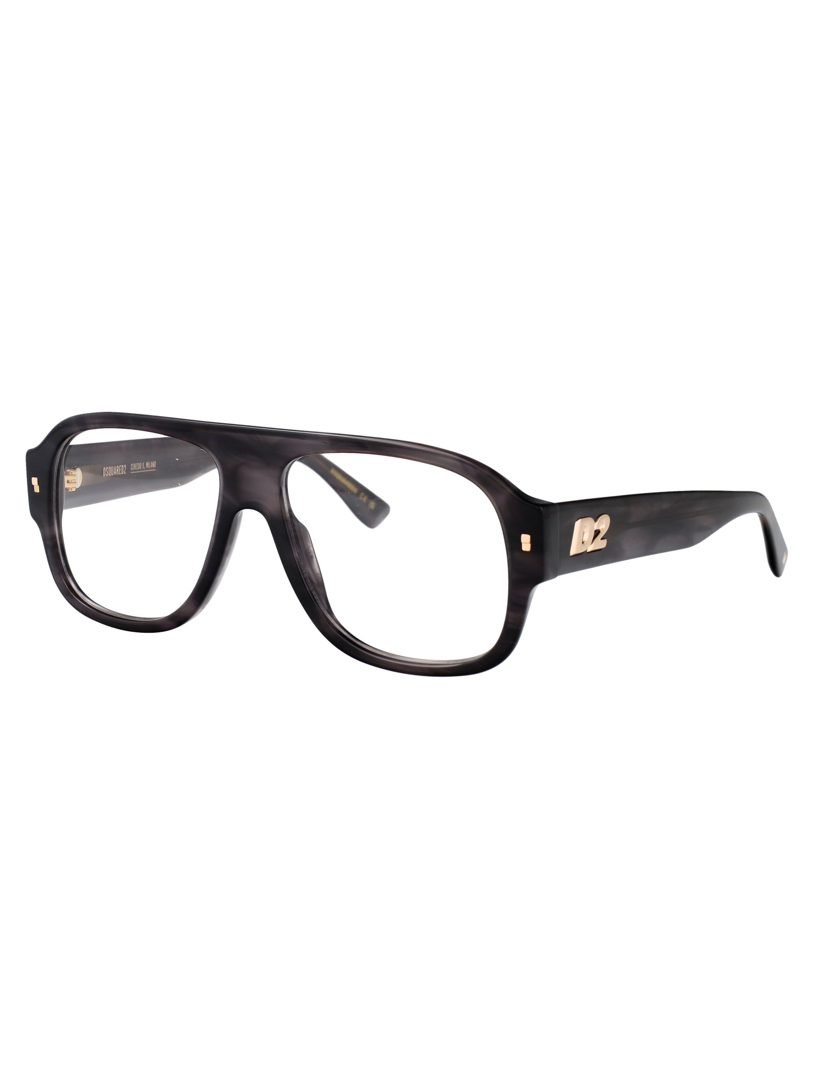 D2 0125 Grey Horn Acetate Optical