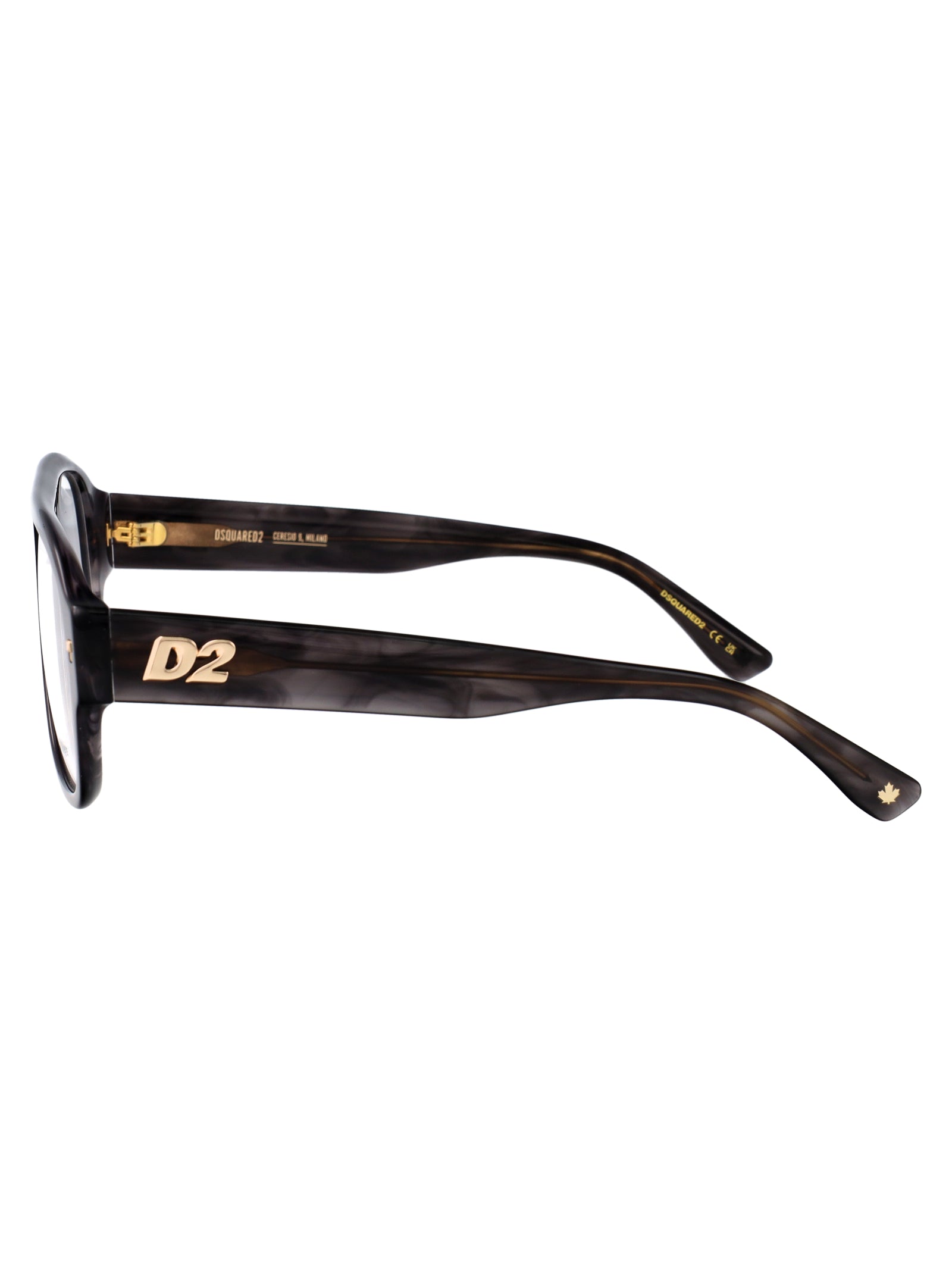 D2 0125 Grey Horn Acetate Optical