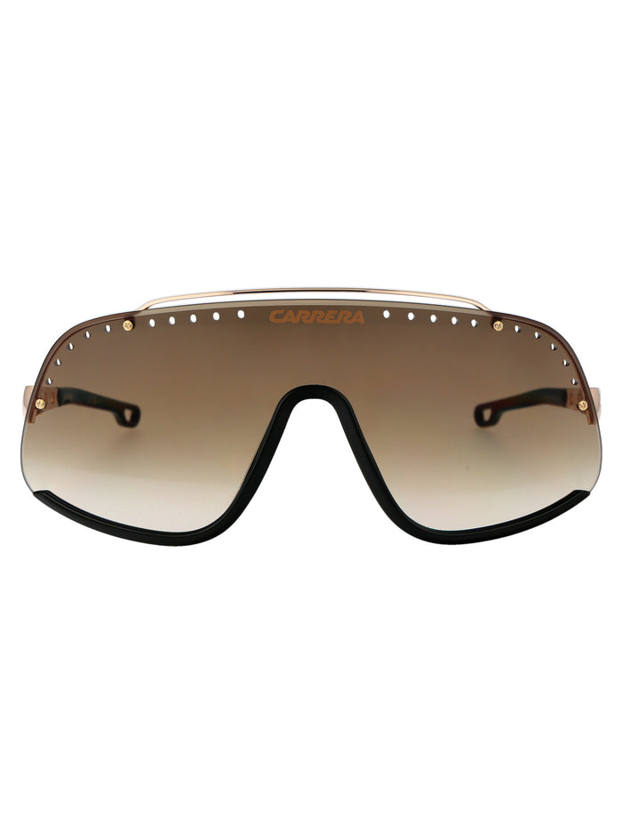 Flaglab 16 Brown Gold Metal Sunglasses
