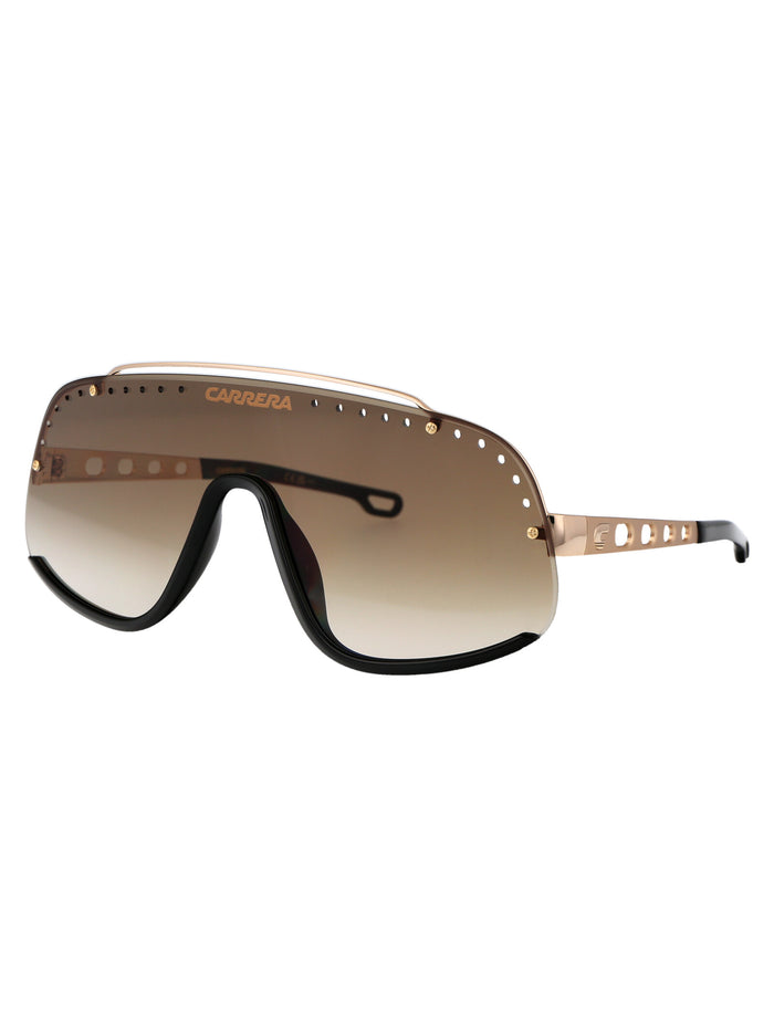 Flaglab 16 Brown Gold Metal Sunglasses