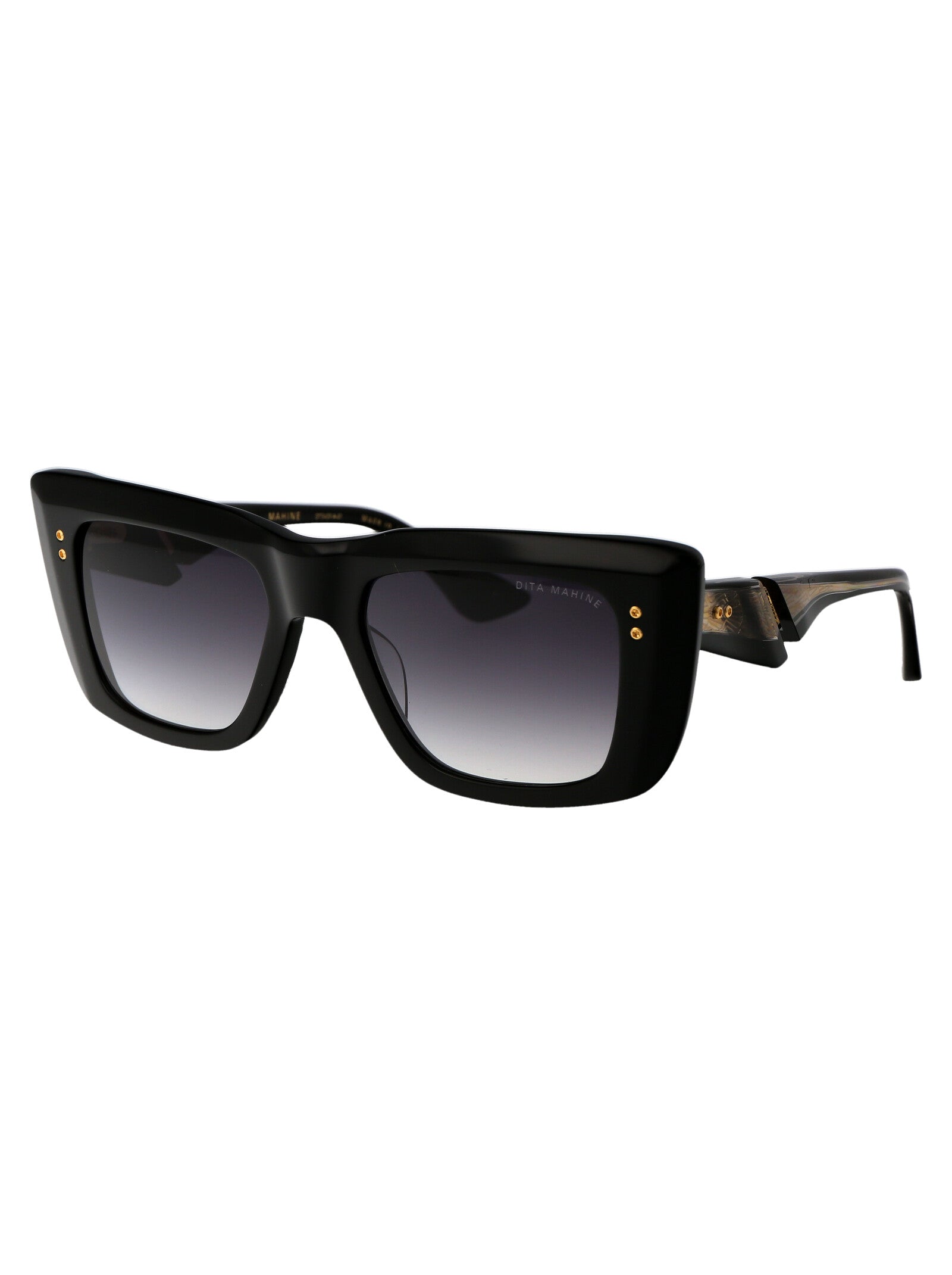 Mahine 01 Black - Yellow Gold W/ Grey To Clear Gradient Acetate Sunglasses