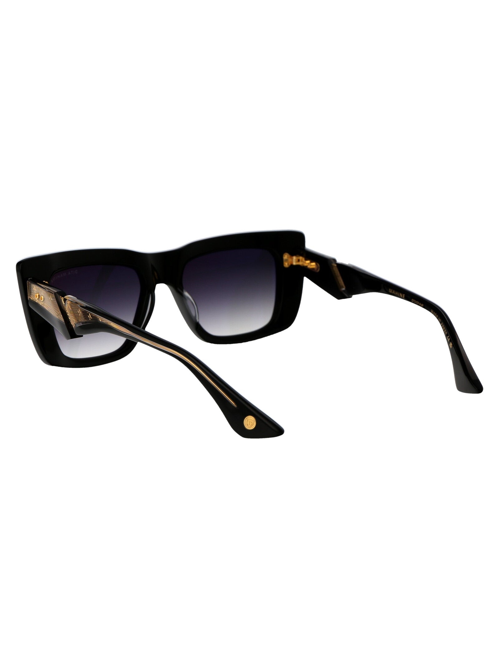 Dts437-A-01 1 01 Black - Yellow Gold W/ Grey To Clear Gradient Acetate Sunglasses