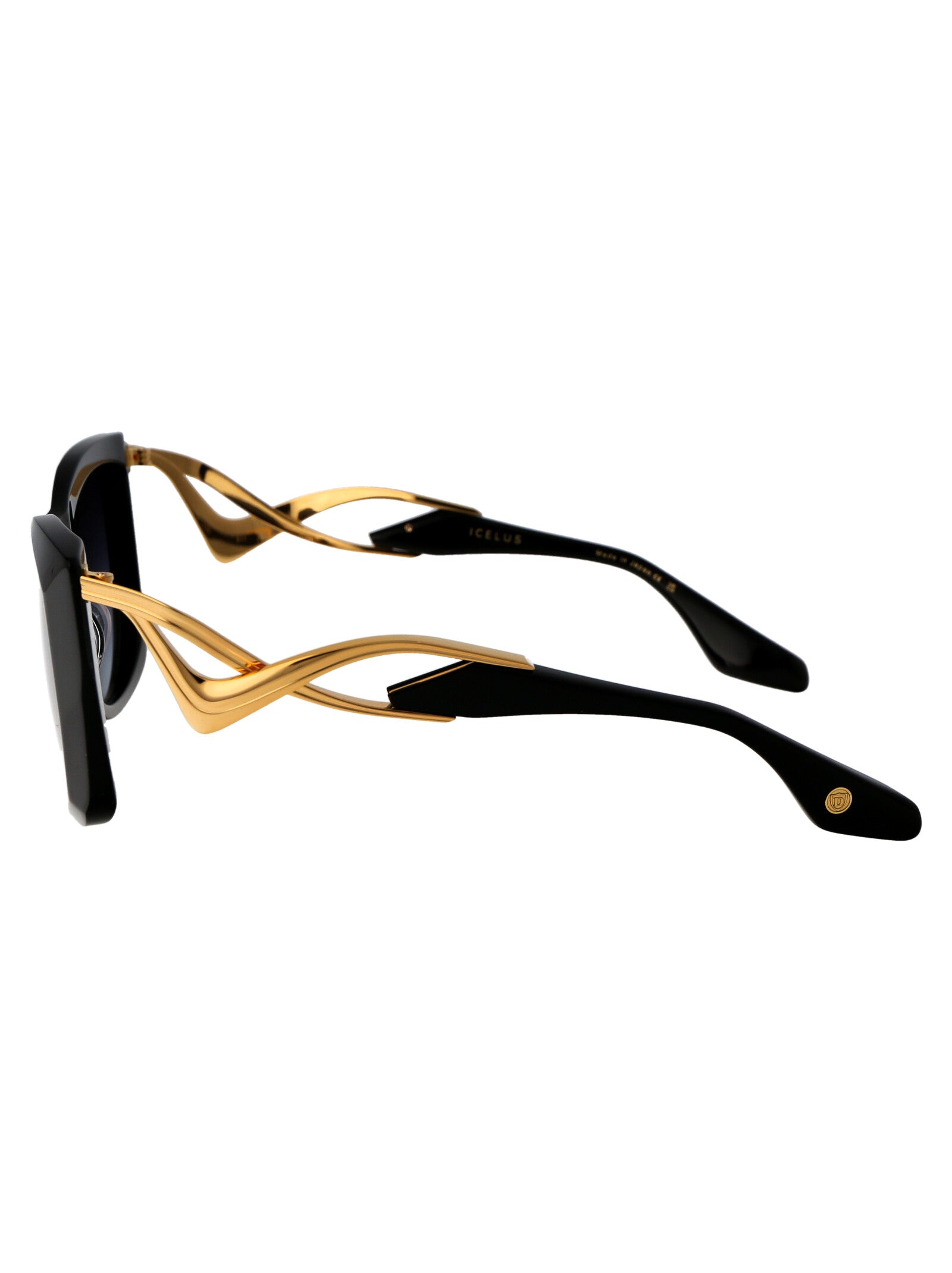 Dts438-A-01 01 001 Black Yellow Gold Acetate Sunglasses