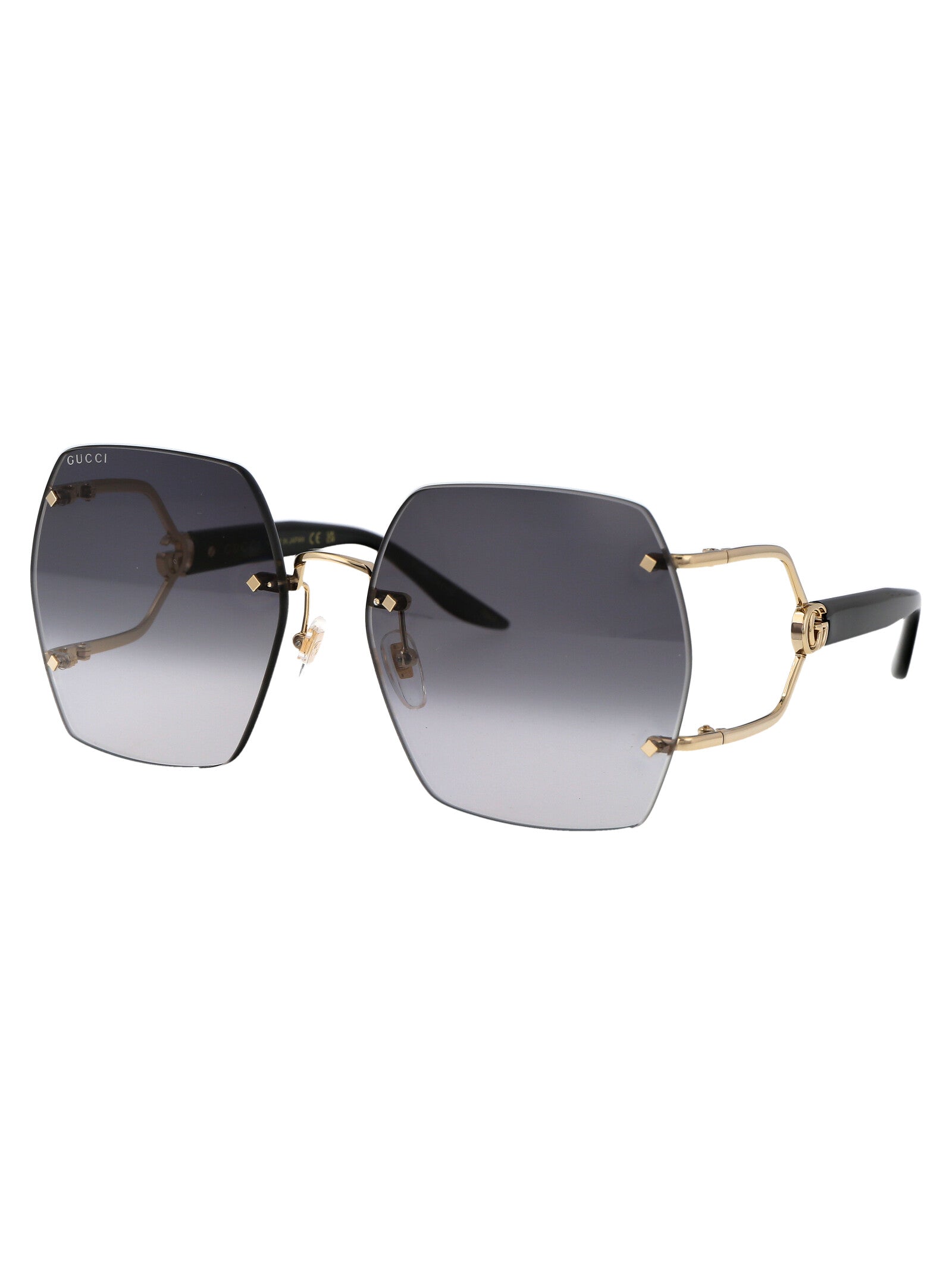 Gg1562s 001 Gold Black Grey Metal Sunglasses
