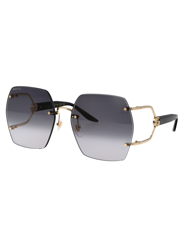Gg1562s 001 Gold Black Grey Metal Sunglasses