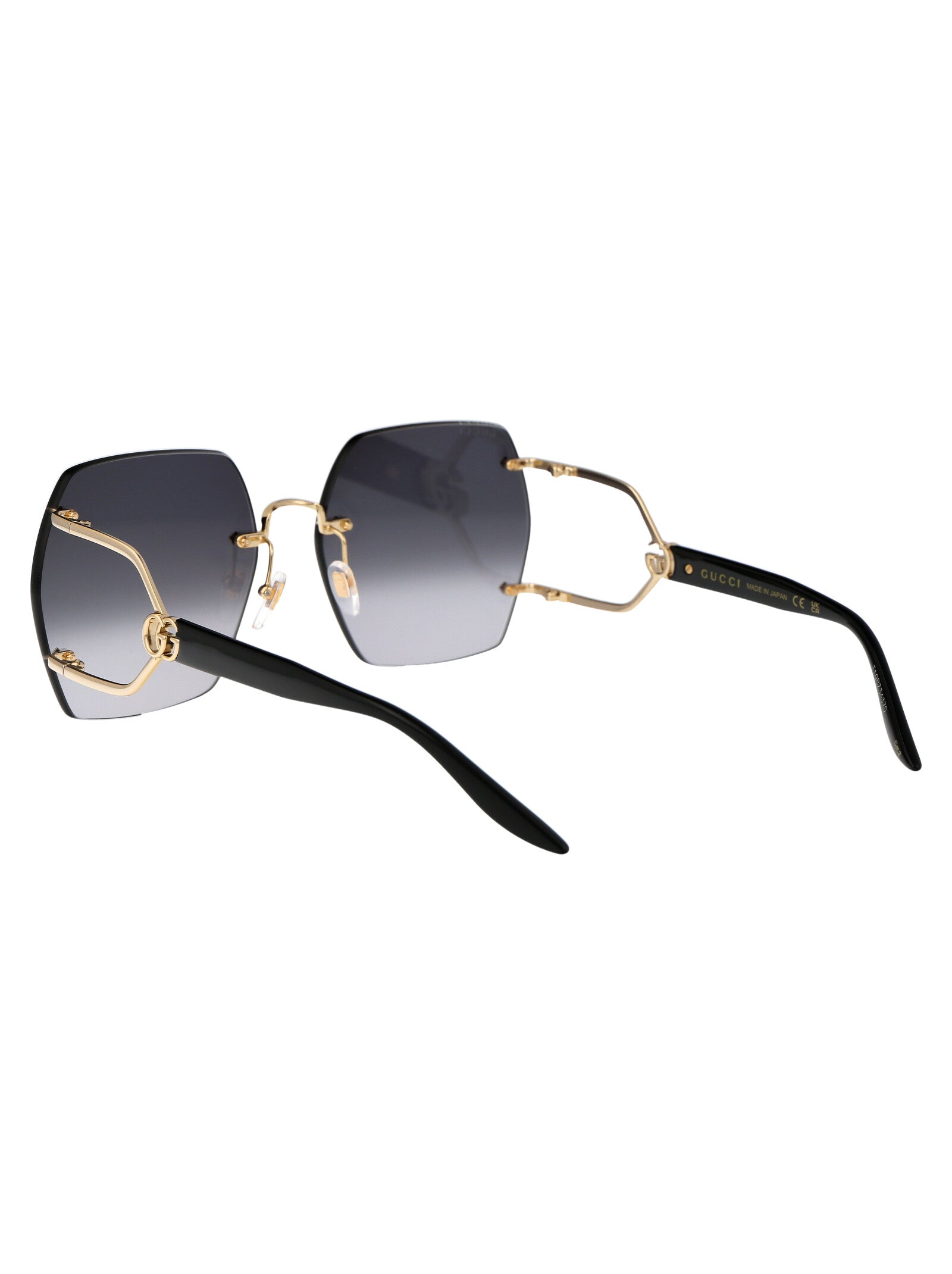 Gg1562s 001 Gold Black Grey Metal Sunglasses
