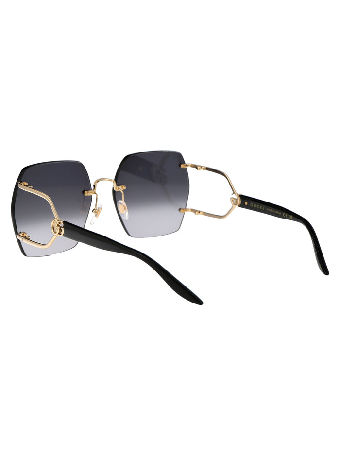 Gg1562s 001 Gold Black Grey Metal Sunglasses