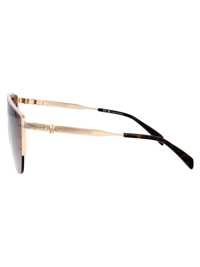 Am0457s 002 Gold Brown Metal Sunglasses