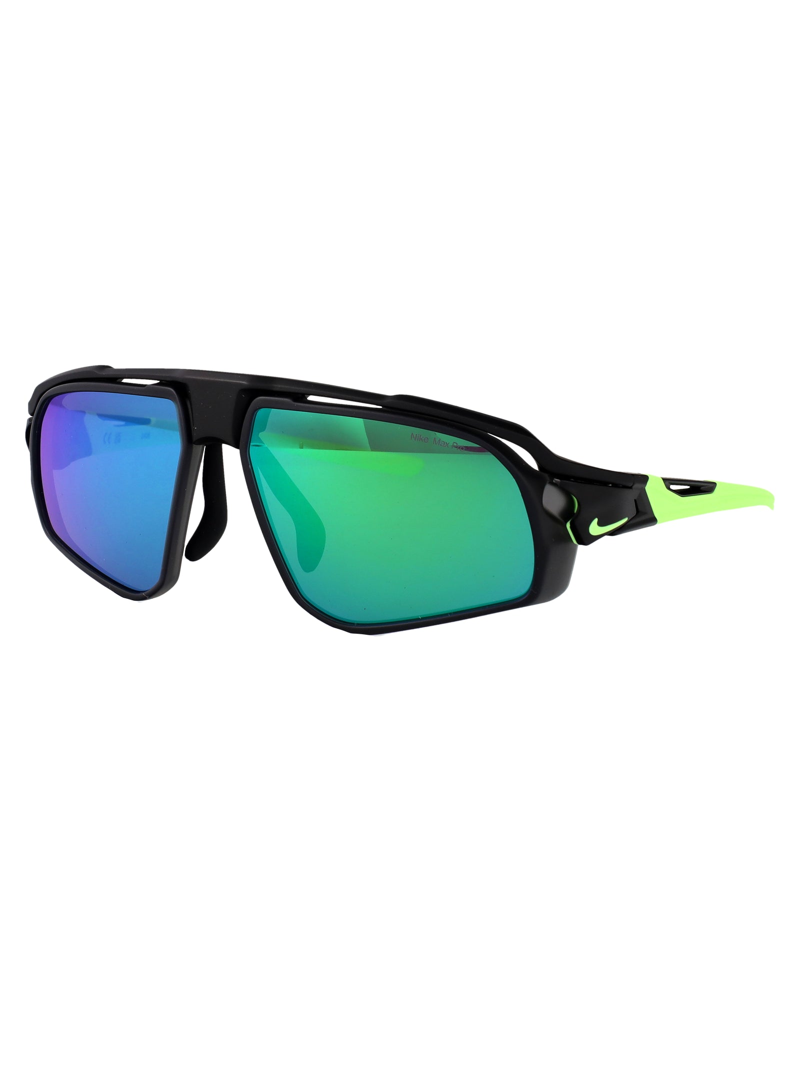 FLYFREE M 010 Grey W/ Green Mirror Matte Black Acetate Sunglasses