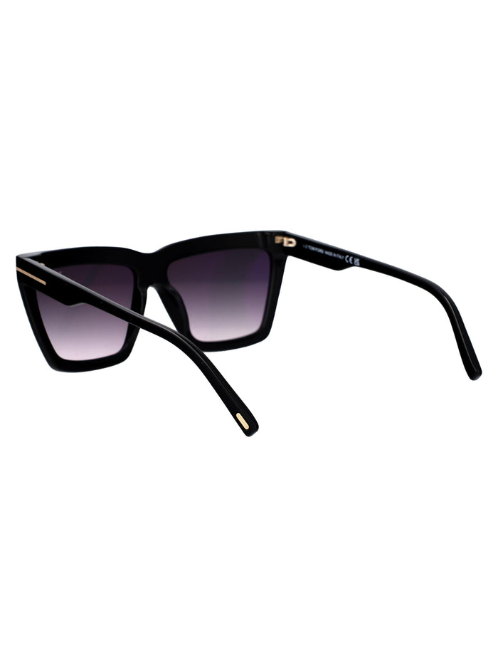 Ft1110 01b Nero Lucido / Fumo Grad Acetate Sunglasses