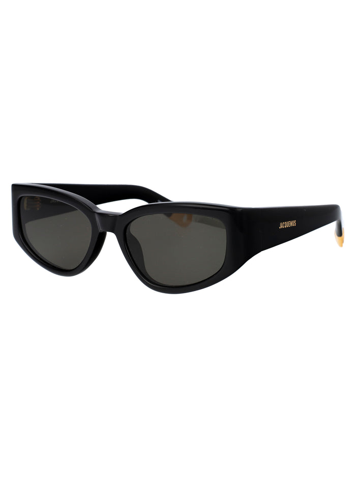 01 Black/ Yellow Gold/ Grey Acetate Sunglasses