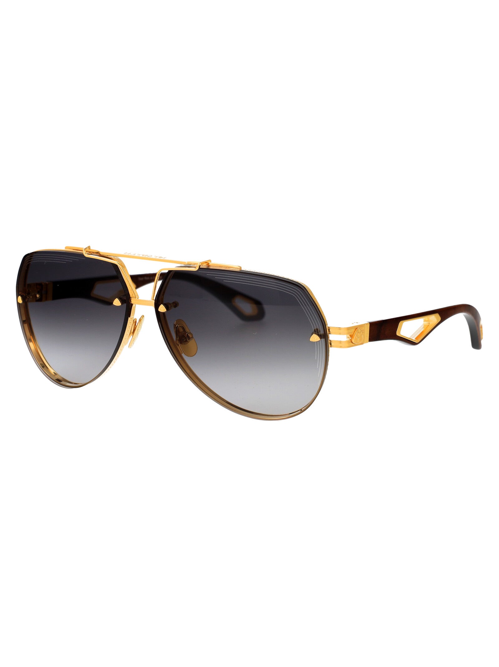 The King I Gold Black Wood + Platinum Sunglasses