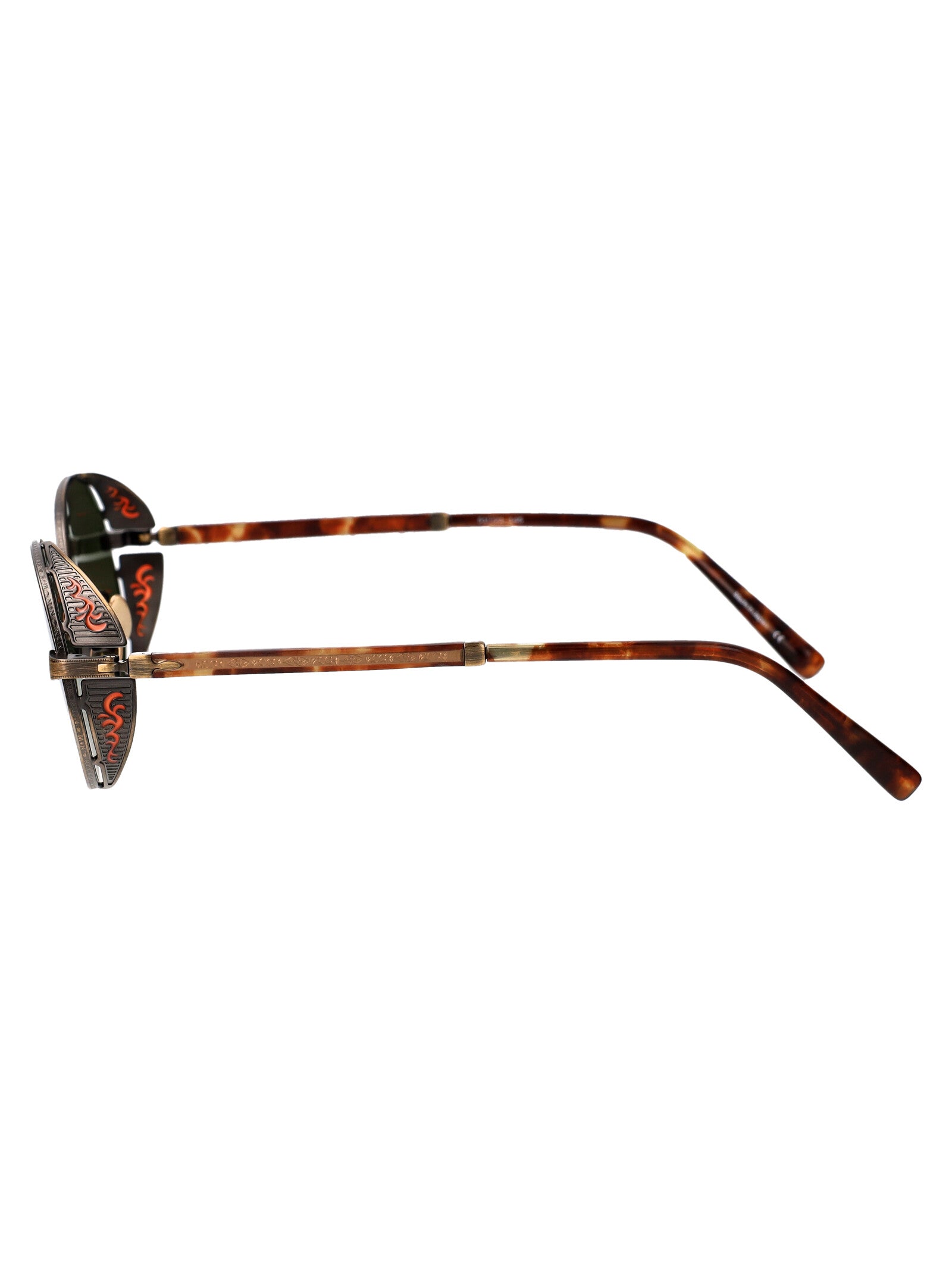 M3137 Ag-Org Antique Gold - Orange Brown Gradient Metal Sunglasses