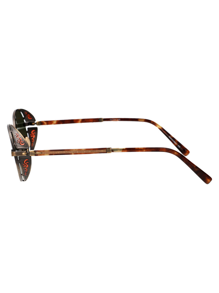 M3137 Ag-Org Antique Gold - Orange Brown Gradient Metal Sunglasses