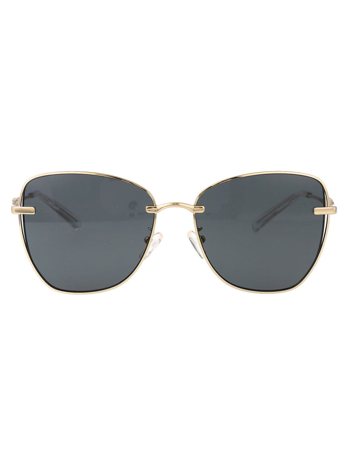 0mk1158d Shiny Pale Gold Metal Sunglasses
