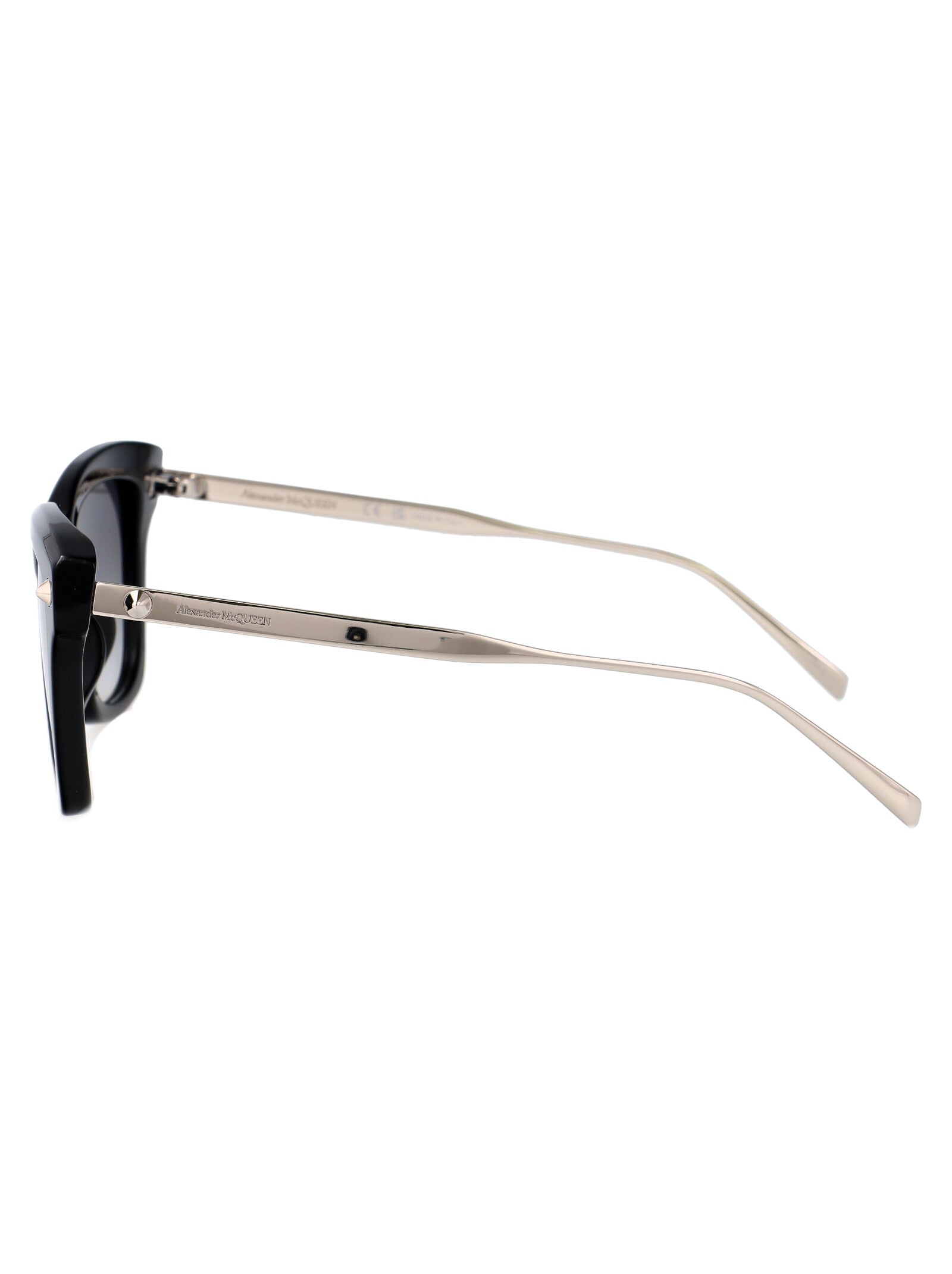 Am0483s Black-silver-grey Metal Sunglasses