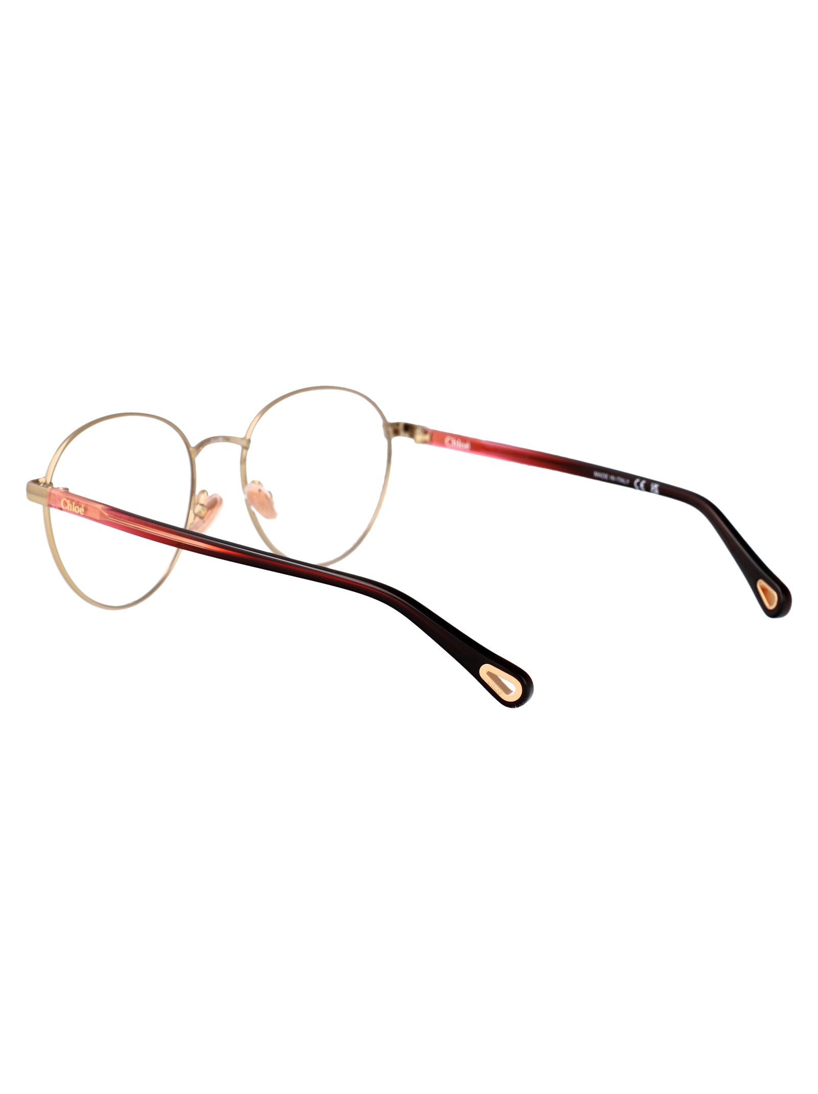 Ch0269o 002 Gold-burgundy-transparent Acetate Optical