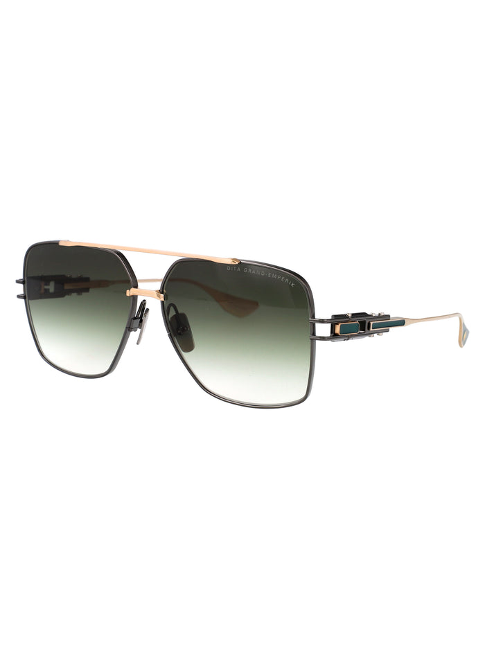 Grand-Emperik Black Rhodium - Brushed White Gold Metal Sunglasses