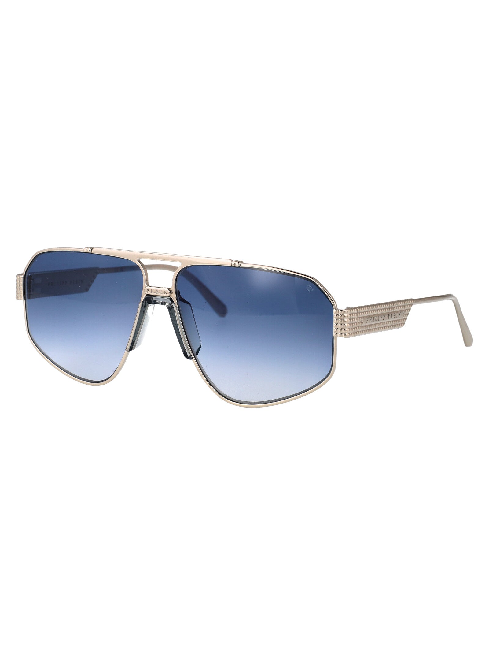 PLEIN ROCK SUPERHERO Pale Gold Black Titanium Sunglasses