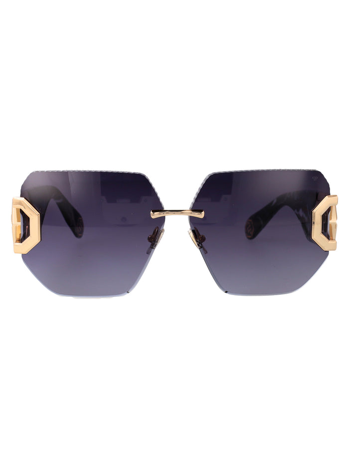 Spp133 0300 Rose Gold Blue Acetate + Metal Sunglasses