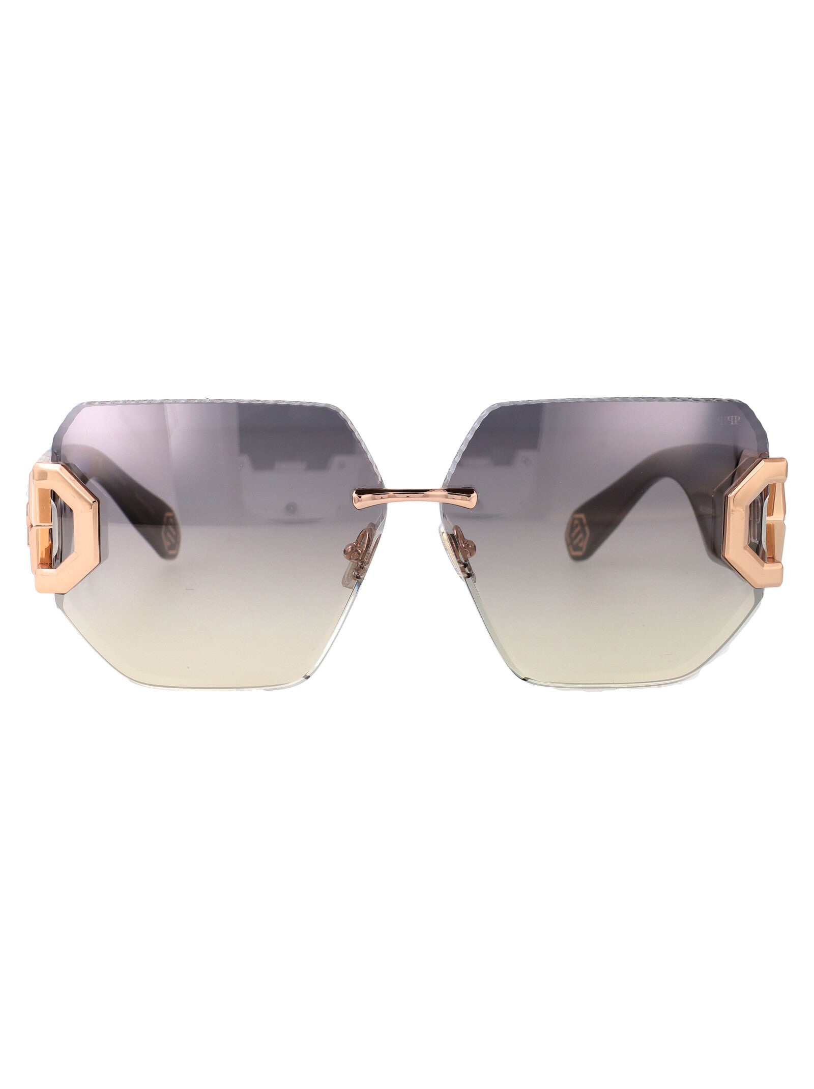 Spp133 8fcg Rose Gold Green Acetate + Metal Sunglasses