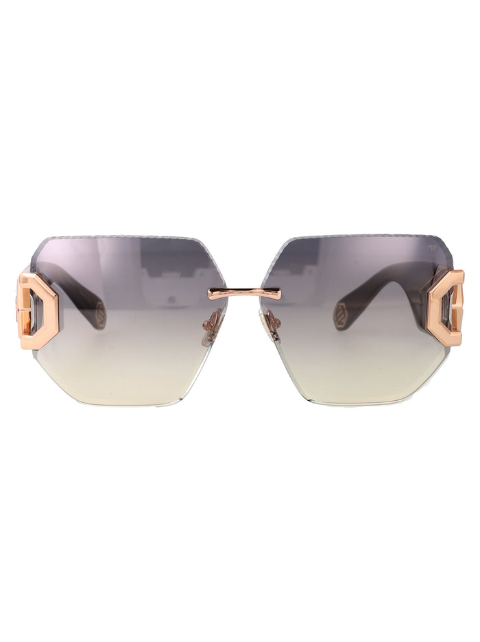 Spp133 8fcg Rose Gold Green Acetate + Metal Sunglasses