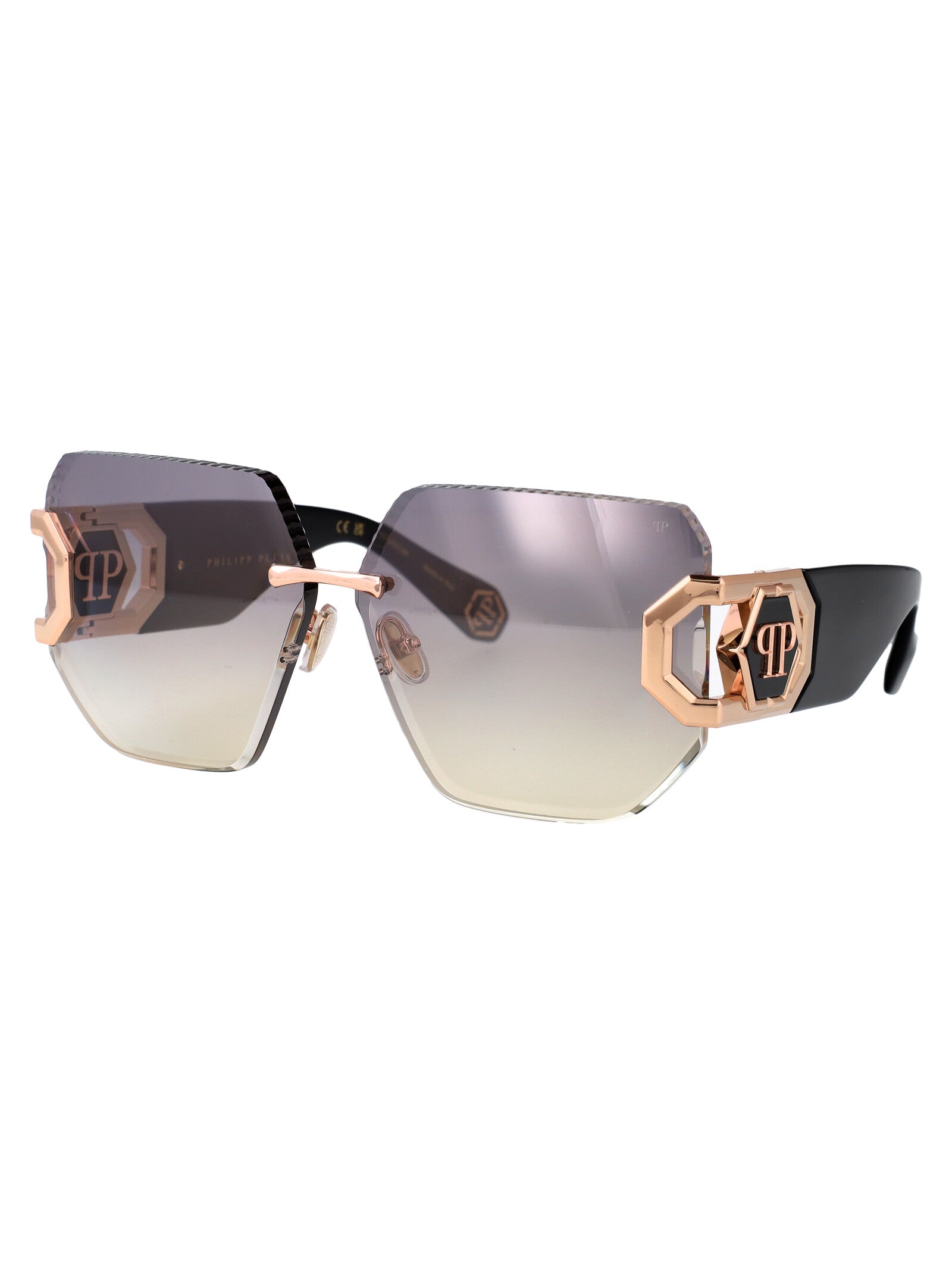 Spp133 8fcg Rose Gold Green Acetate + Metal Sunglasses