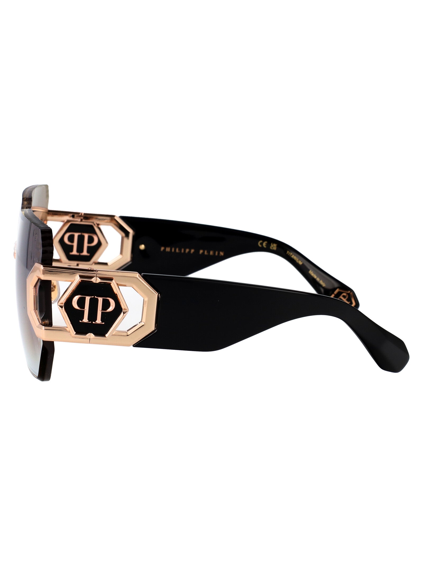 Spp133 8fcg Rose Gold Green Acetate + Metal Sunglasses