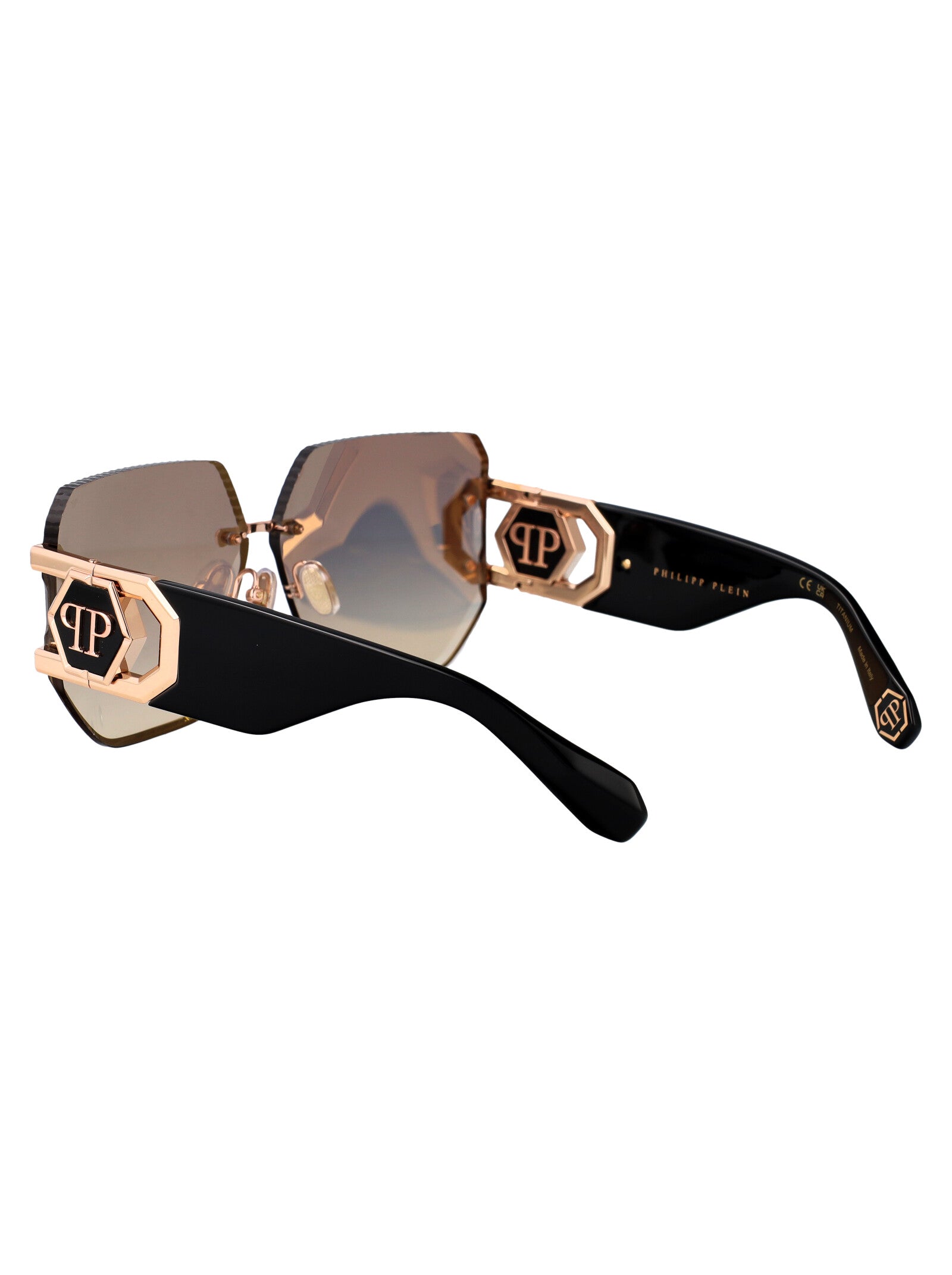 Spp133 8fcg Rose Gold Green Acetate + Metal Sunglasses