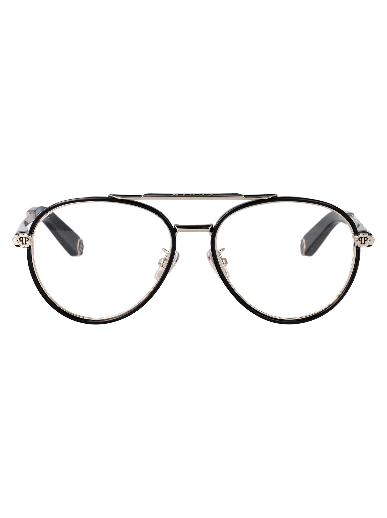 Plein Light Silver Black Metal Optical