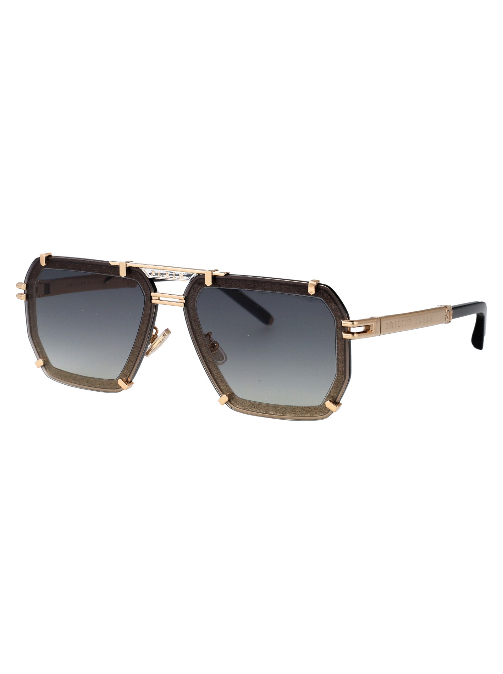 Plein Legacy Gold Brown Metal Sunglasses