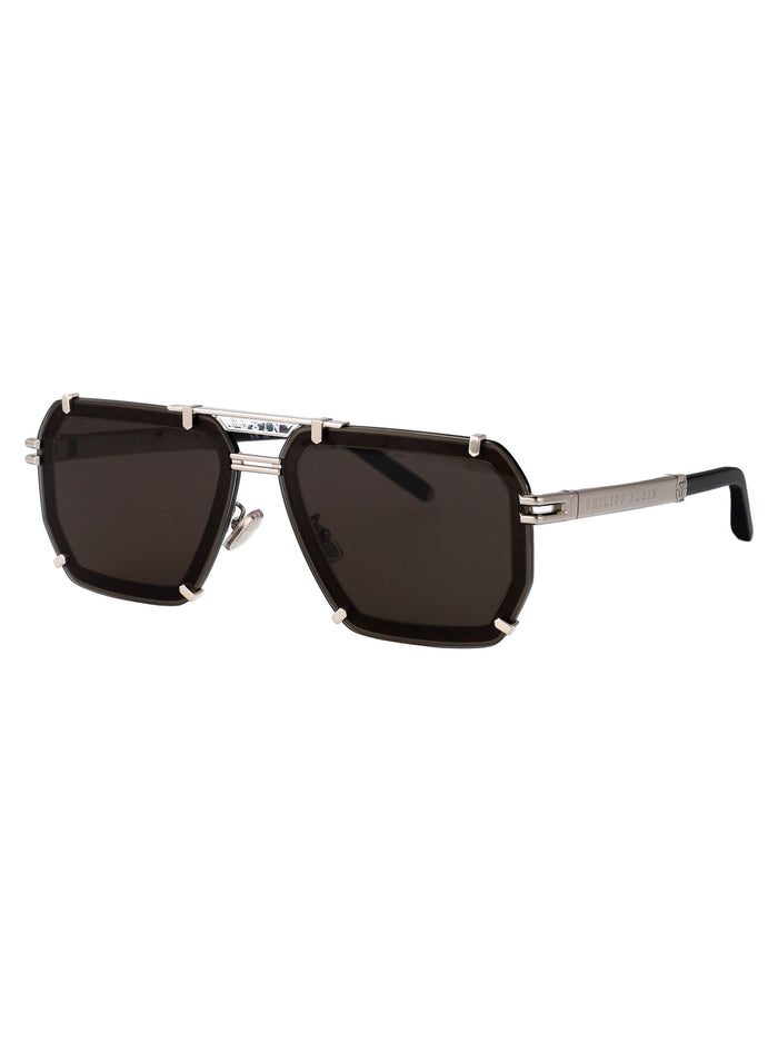 Spp131 0k07 Silver Black Metal Sunglasses