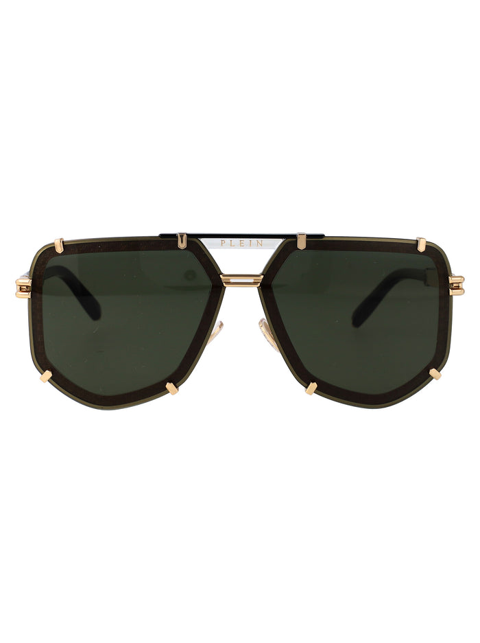 Spp132 301y Gold Green Metal Sunglasses