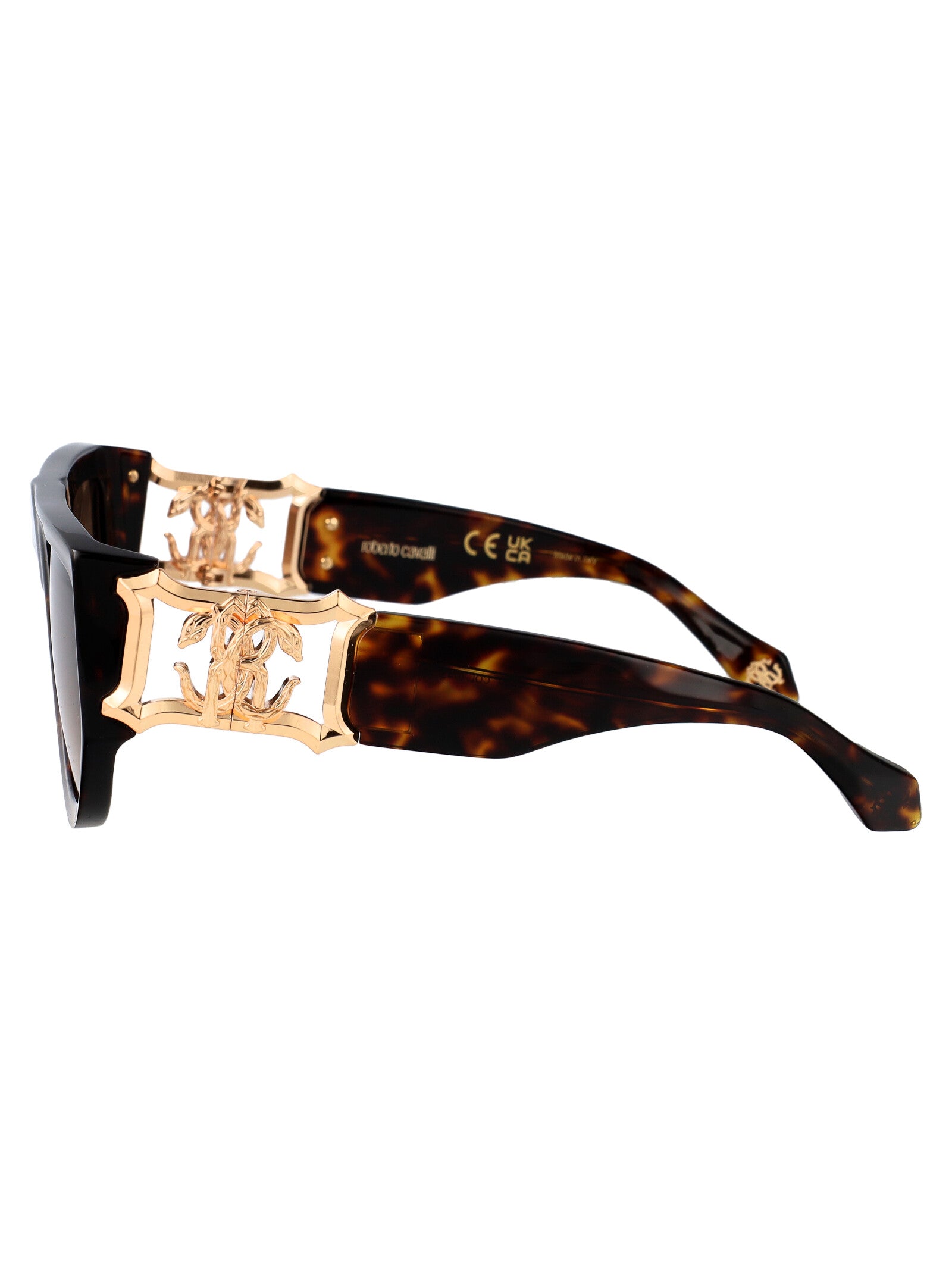 Src063 0743 Havana Marrone Giallo Lucida Acetate + Metal Sunglasses