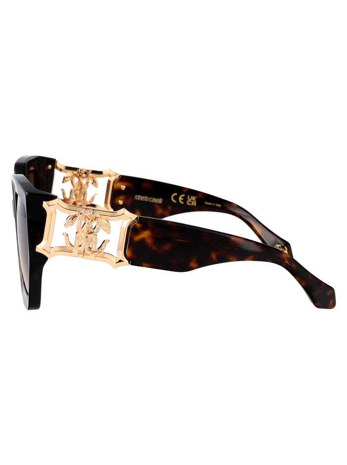 Src089 0743 Havana Marrone Giallo Lucida Acetate + Metal Sunglasses