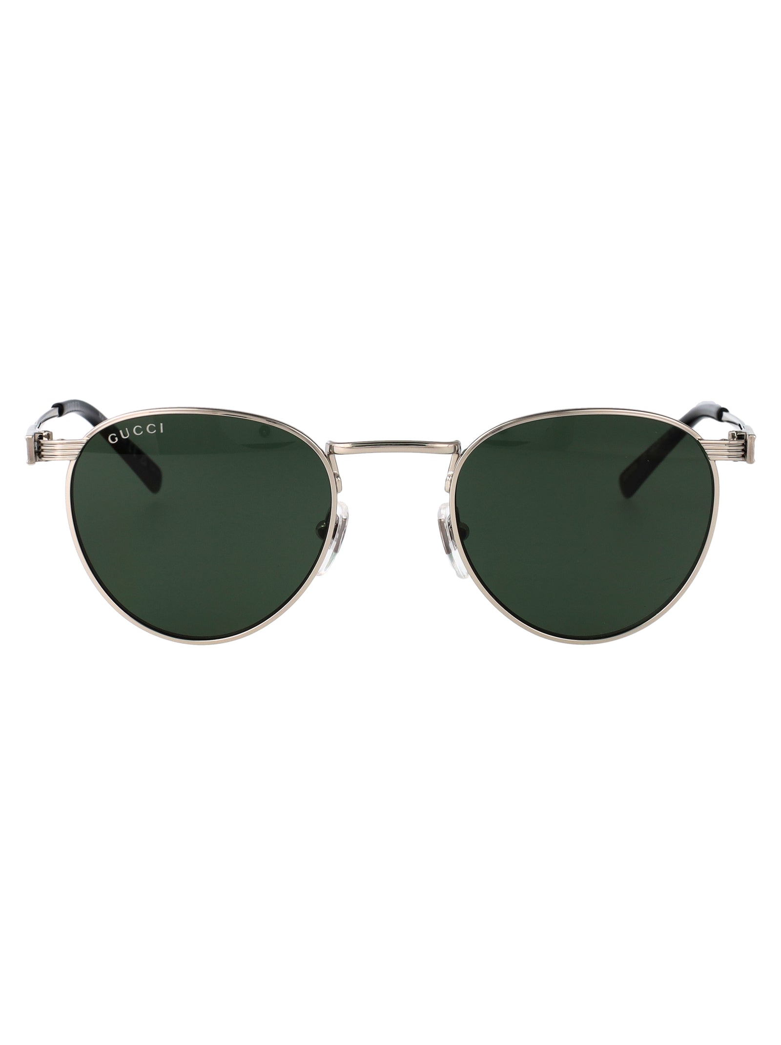 Gg1875s 002 Silver-silver-green Metal Sunglasses
